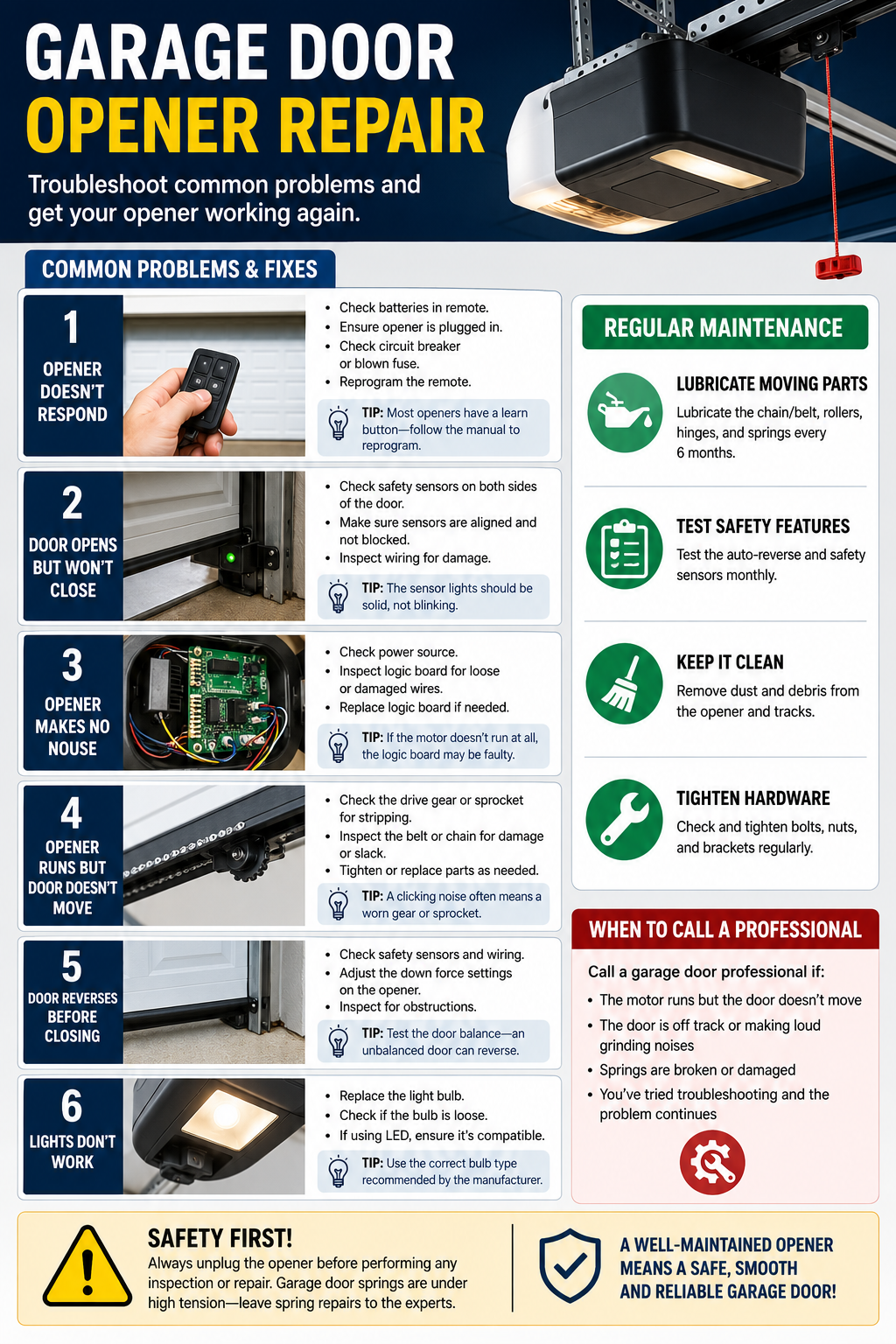 repair opener garage door